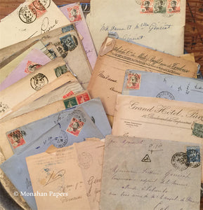 Antique French Script Letters from the 1800's