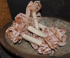 Distressed Aged Ribbon Blush Approximately 5 yards