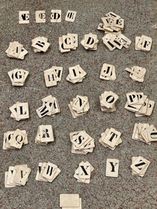 RARE Antique French Bone Alphabet Letters - Findings from France