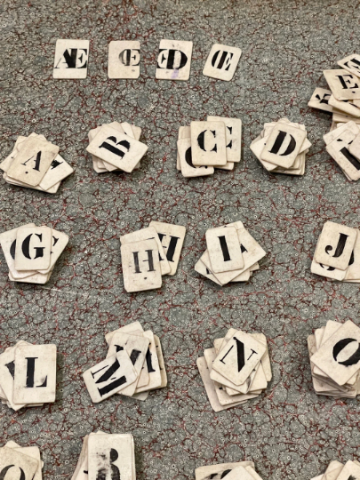 RARE Antique French Bone Alphabet Letters - Findings from France