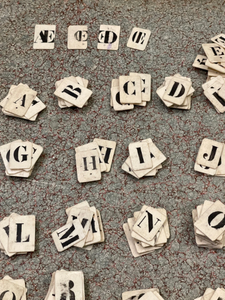 RARE Antique French Bone Alphabet Letters - Findings from France