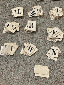 RARE Antique French Bone Alphabet Letters - Findings from France