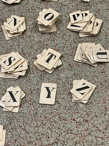 RARE Antique French Bone Alphabet Letters - Findings from France