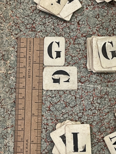 RARE Antique French Bone Alphabet Letters - Findings from France