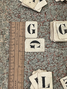 RARE Antique French Bone Alphabet Letters - Findings from France
