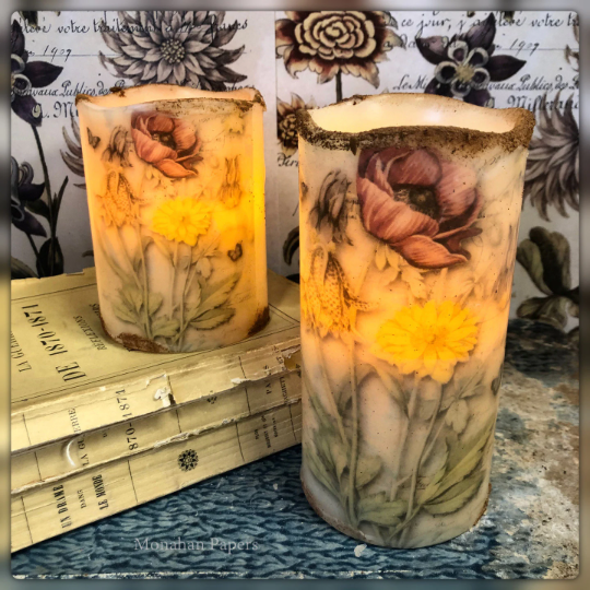 Flameless LED 4" or 6" BOT122 Pillar candle with timer