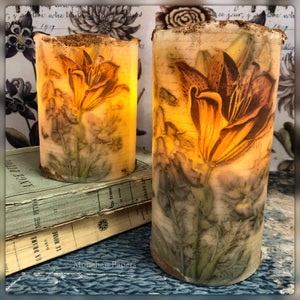 Flameless LED 4" or 6" BOT124 Pillar candle with timer