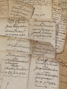 STUNNING 1700's Double Stamped Antique French Script Document Pages