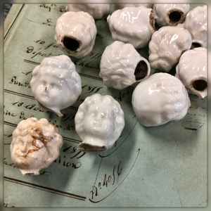 Vintage 1.1" -1.5" German Frozen Charlotte heads by way of France