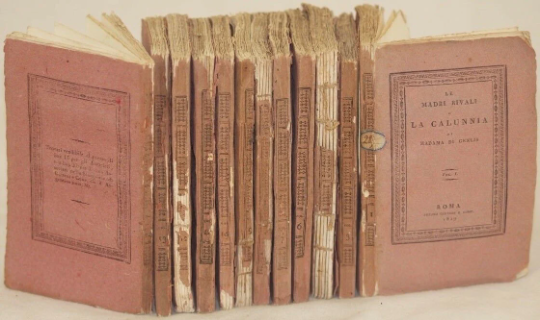 Antique 1829/1830 Italian Deckled Edge Pink Books