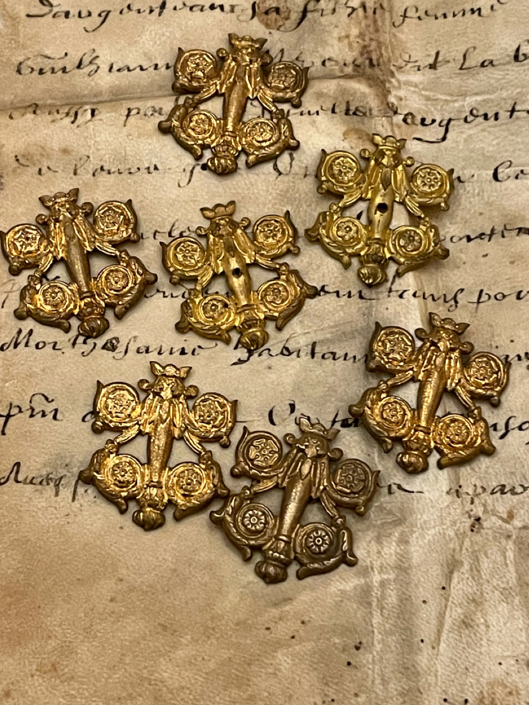 RARE 1800's Antique French CRESTS