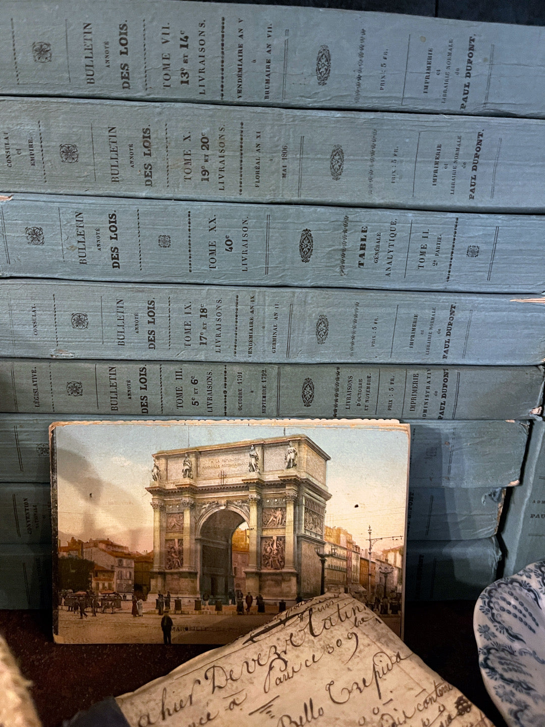 Antique 1834 - 1839 BLUE French Deckled Edge Books