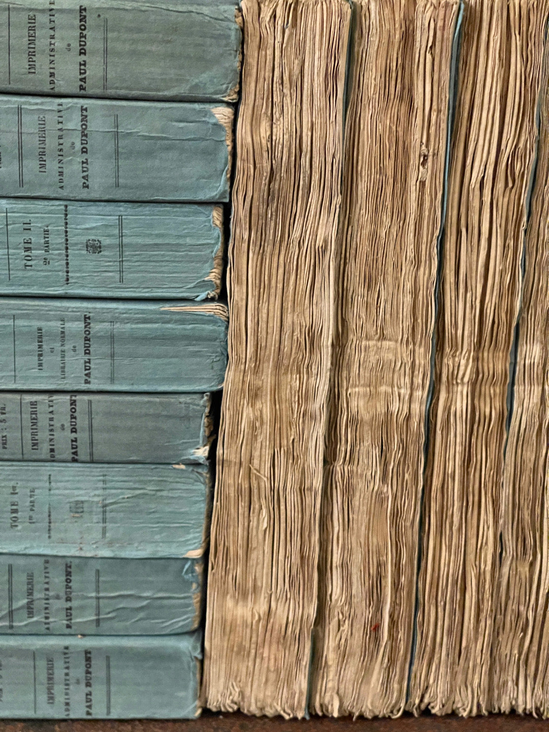 Antique 1834 - 1839 BLUE French Deckled Edge Books