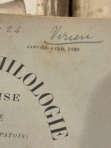 Antique French 1889 Revue De Philologie Books