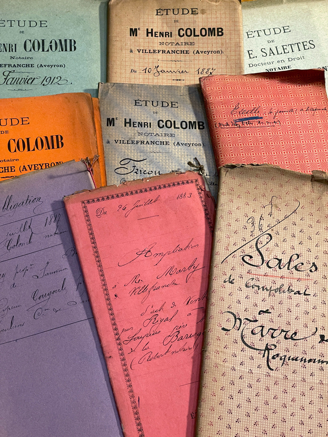 Original BEAUTIFUL French Document folders