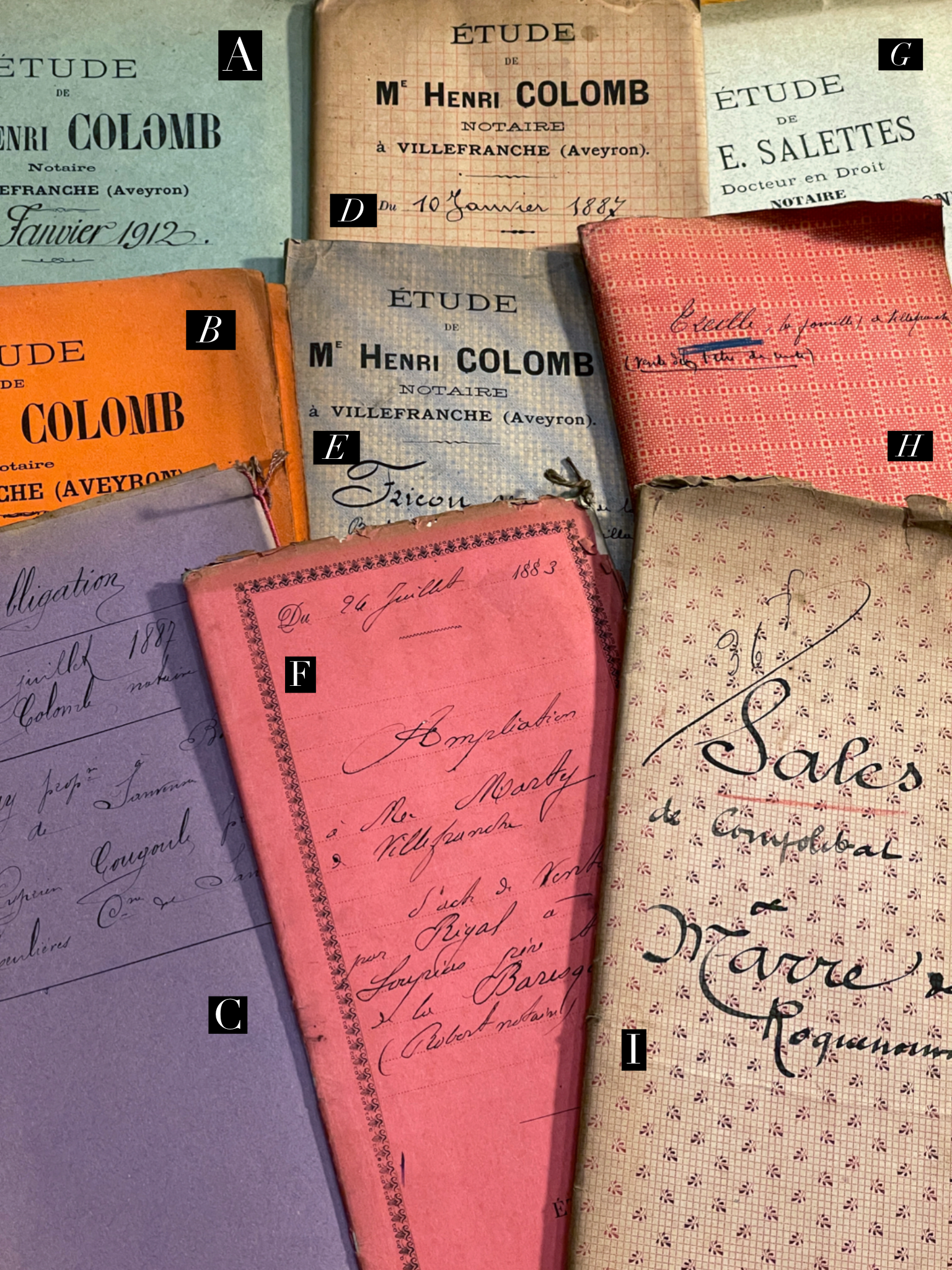 Original BEAUTIFUL French Document folders