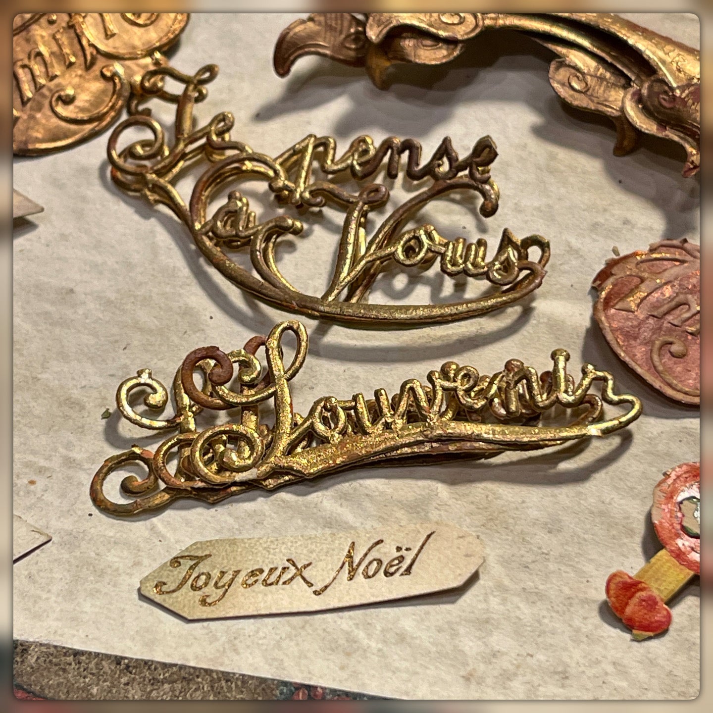 Rare Antique French stickers and cards