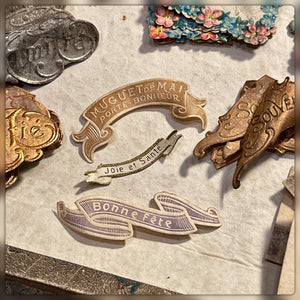 Rare Antique French stickers and cards