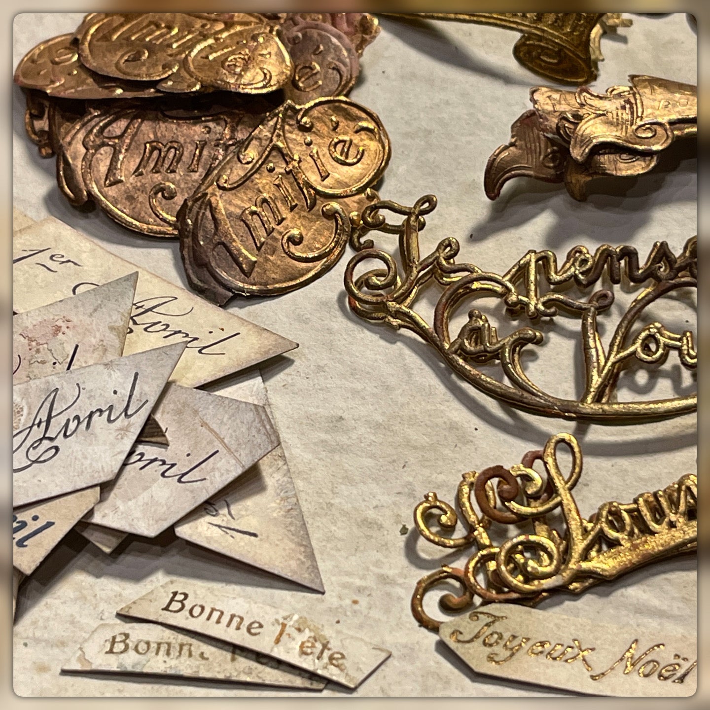 Rare Antique French stickers and cards