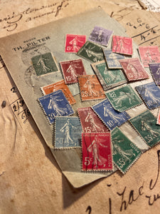 Rare Antique French Envelope with Stamps
