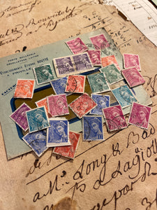 Rare Antique French Envelope with Stamps