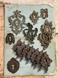 Ornate Antique French Escutcheons Keyhole Hardware