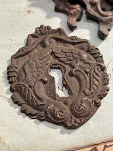Ornate Antique French Escutcheons Keyhole Hardware