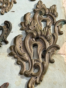 Ornate Antique French Escutcheons Keyhole Hardware