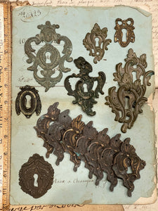 Ornate Antique French Escutcheons Keyhole Hardware
