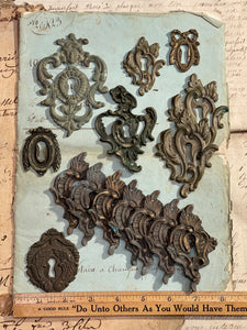 Ornate Antique French Escutcheons Keyhole Hardware