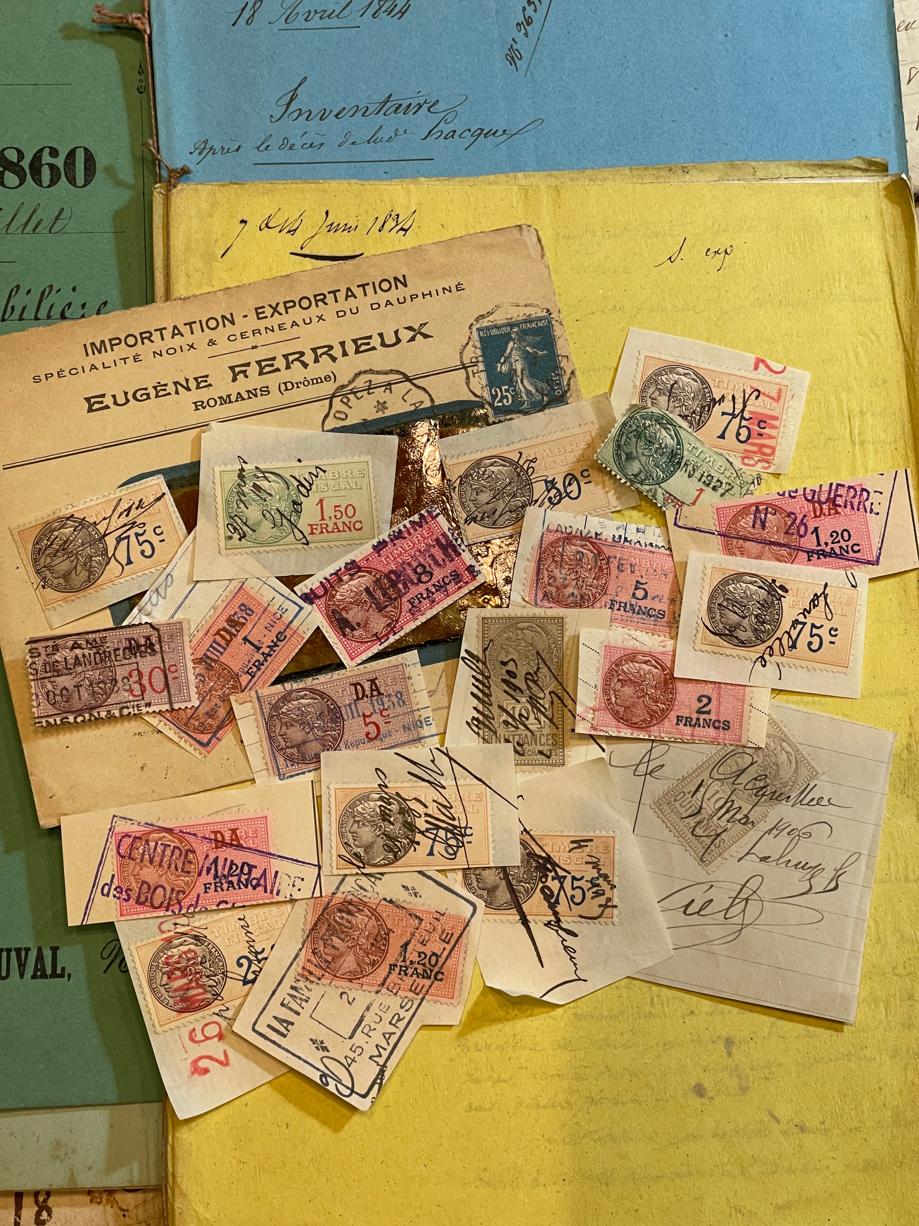 Rare Antique French Envelope with Stamps - 4