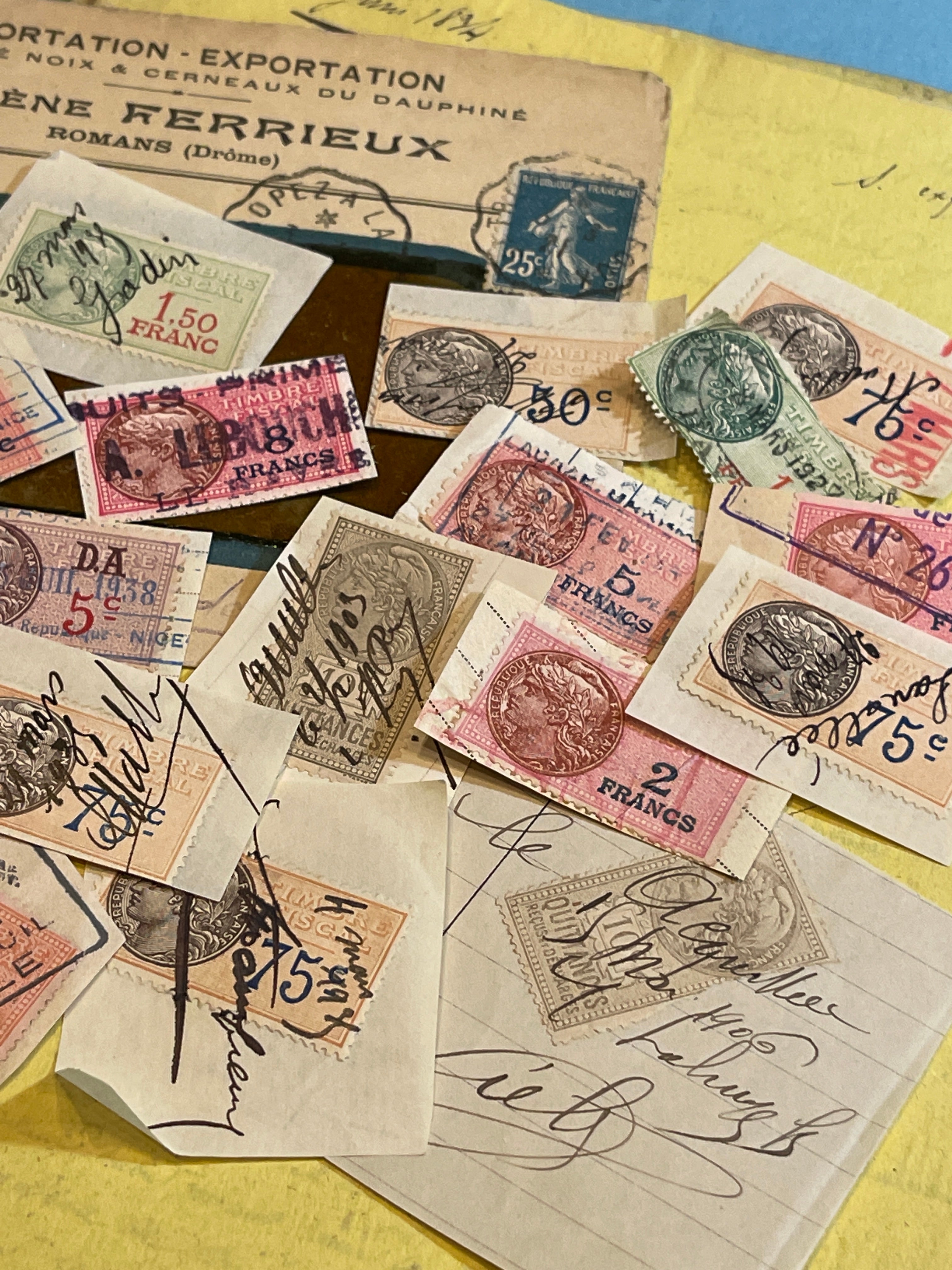 Rare Antique French Envelope with Stamps - 4