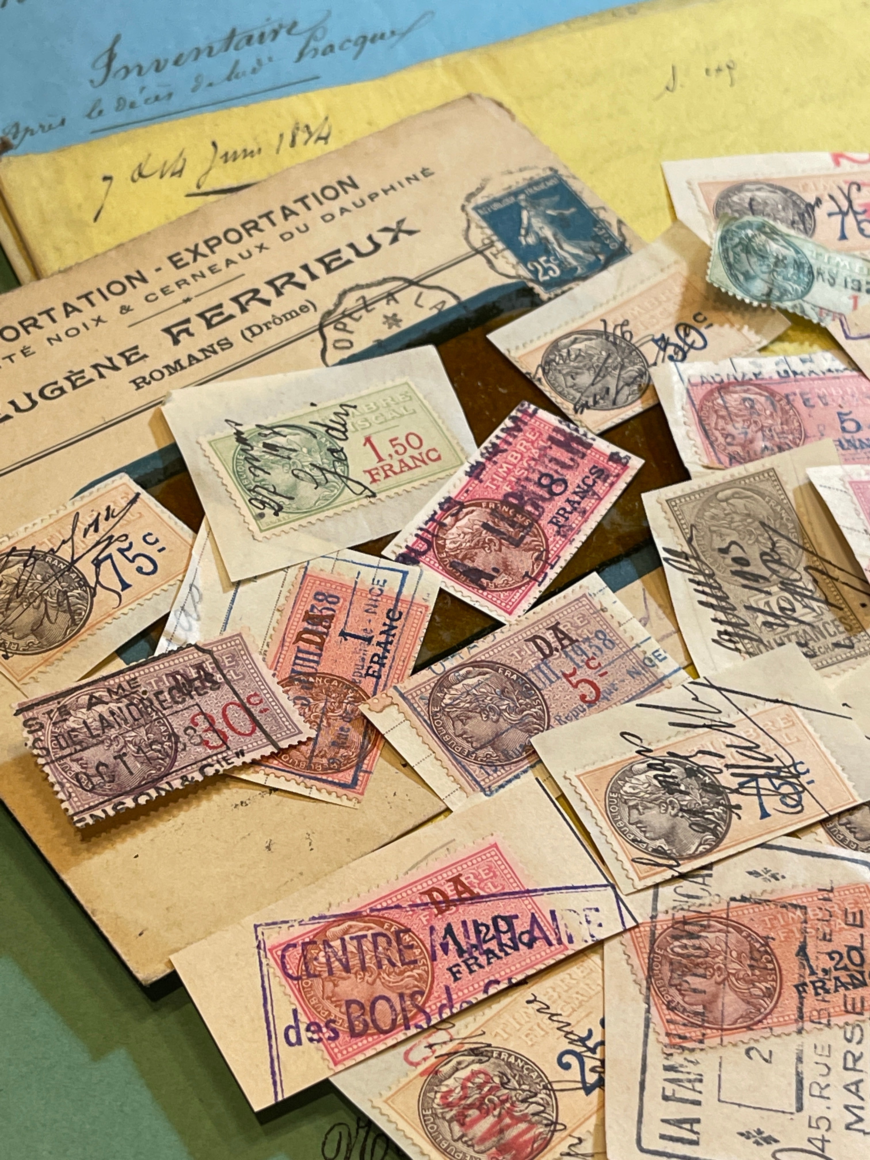 Rare Antique French Envelope with Stamps - 4