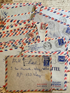 Vintage French Airmail Envelope Bundles in sets of 5