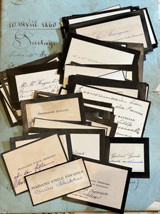 Vintage Mourning Calling Card Bundles in sets of 8