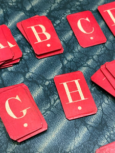 RARE 19th C Antique RED French Bone Alphabet Letters - Findings from France