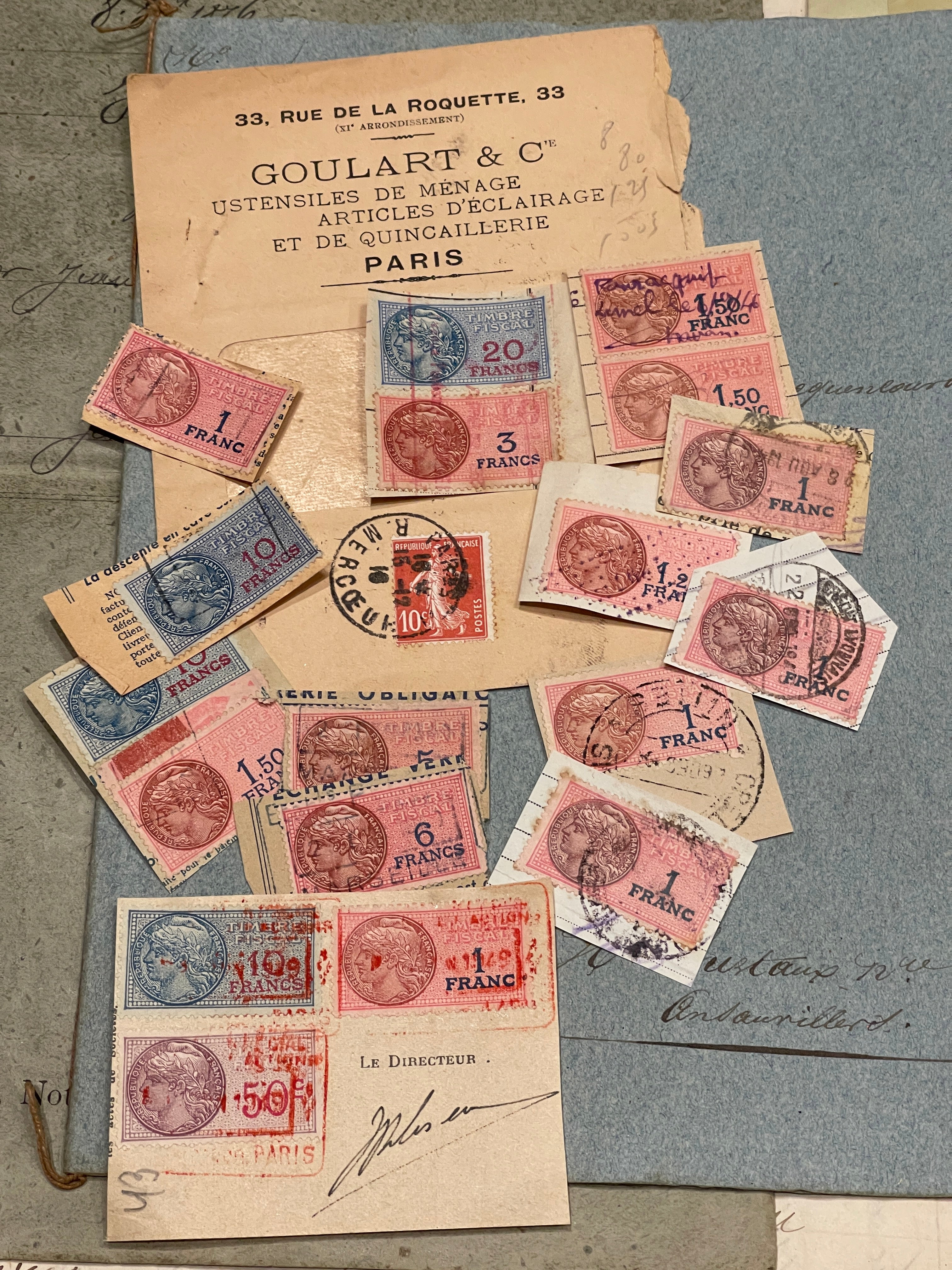 Rare Antique French Envelope with Stamps