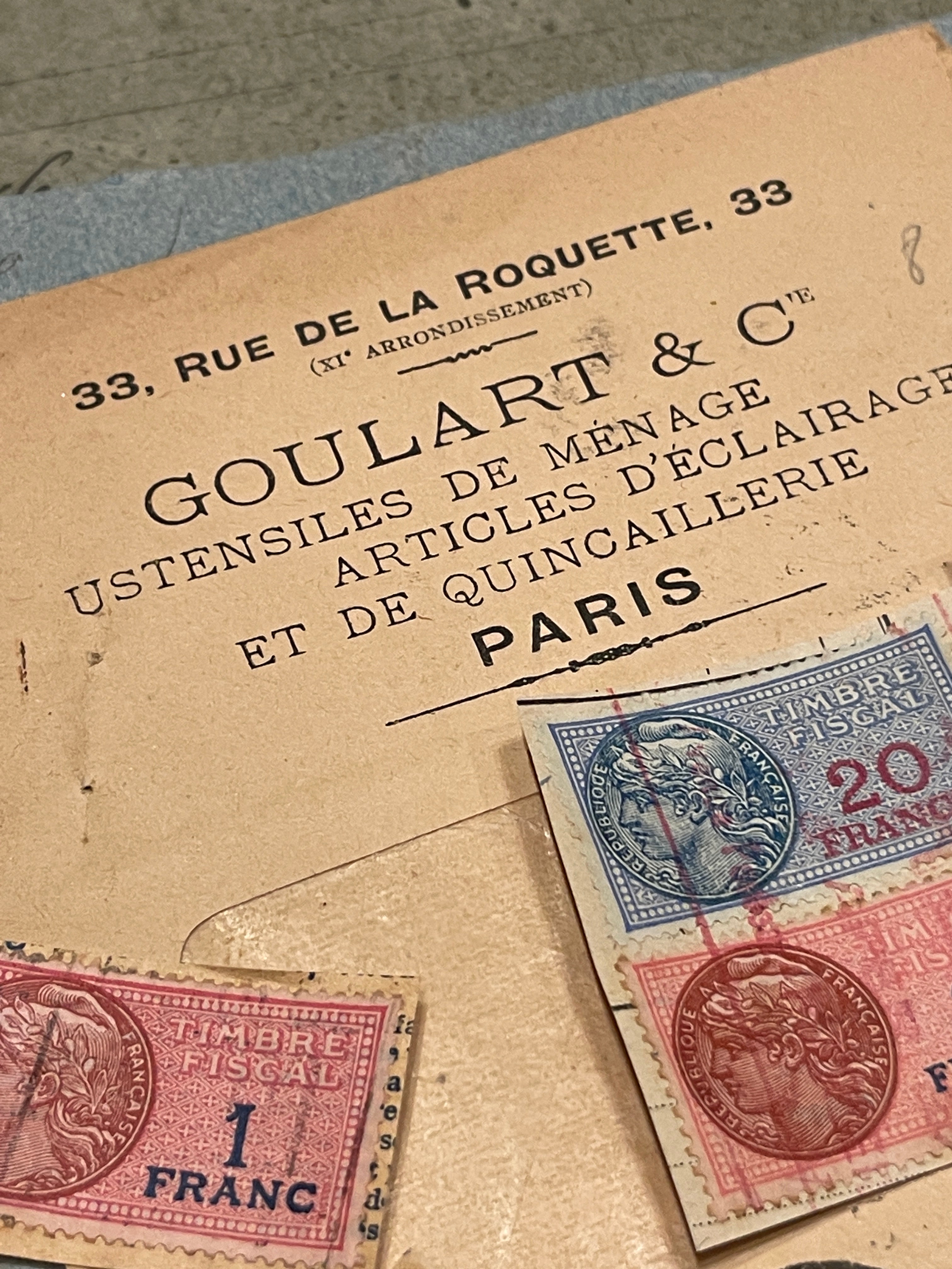 Rare Antique French Envelope with Stamps