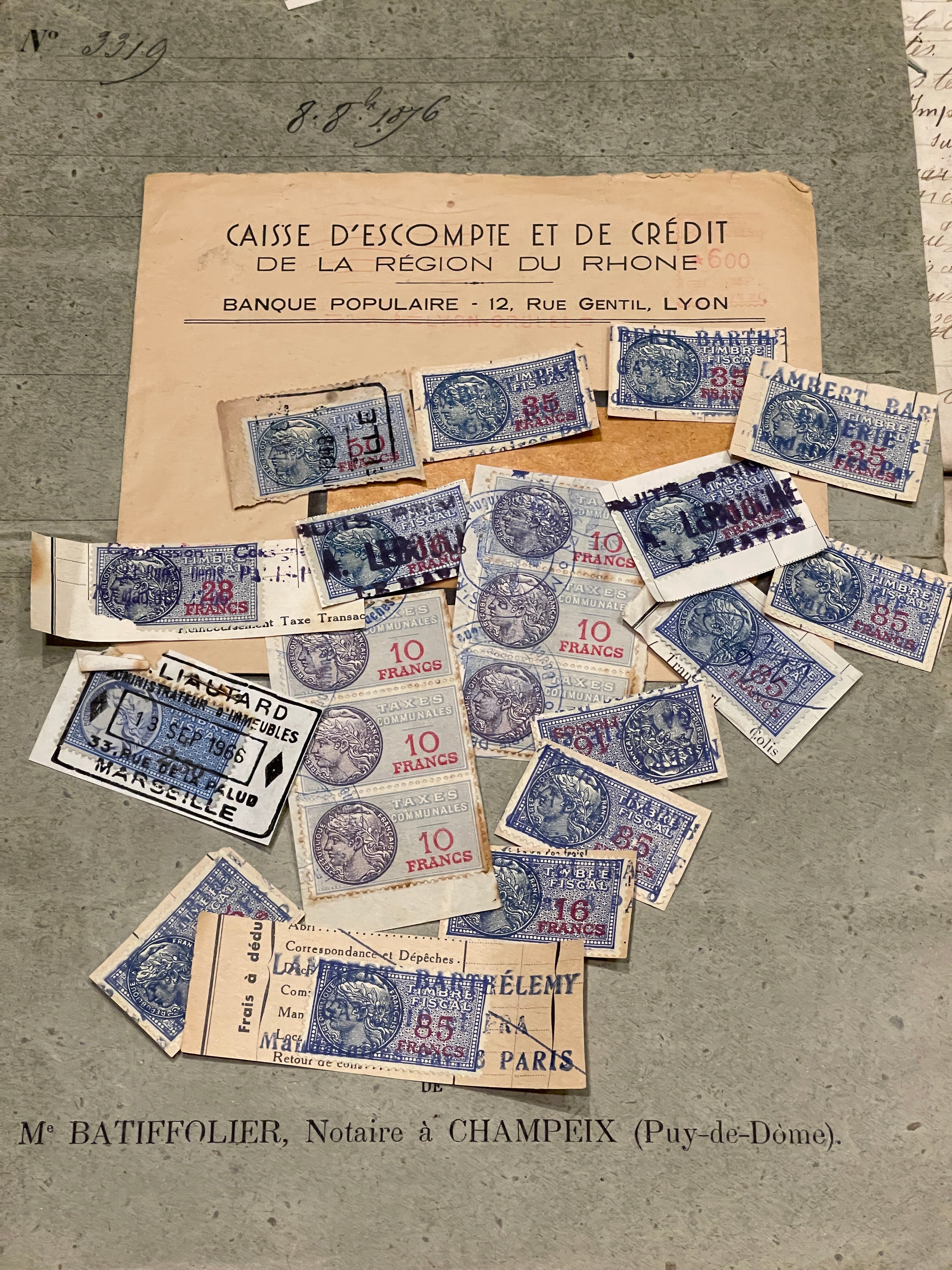Antique French Envelope with Assorted Stamps