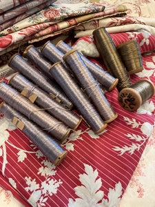 Antique French Silk Thread on Wooden Spools