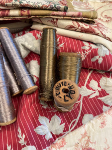 Antique French Silk Thread on Wooden Spools