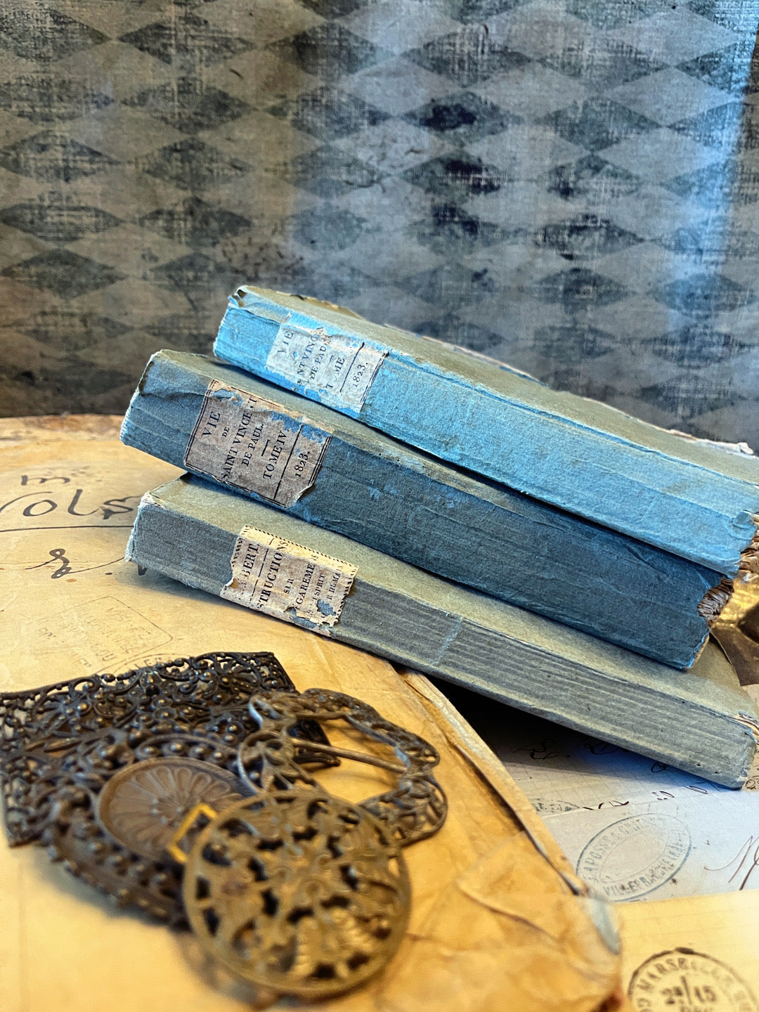 Antique French Deckled Edge BLUE Books