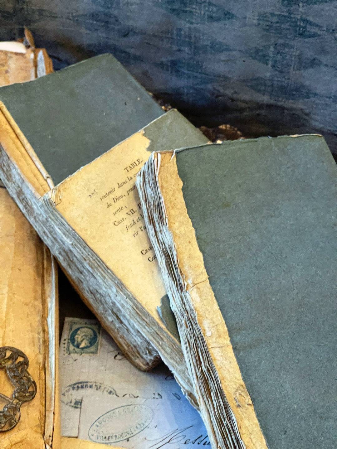 Antique French Deckled Edge BLUE Books