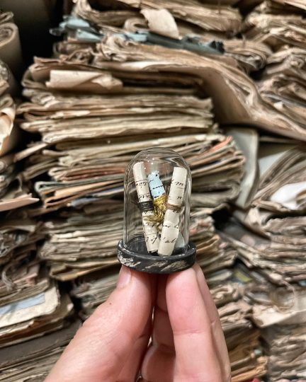 Mini Glass Cloche on Wooden Base