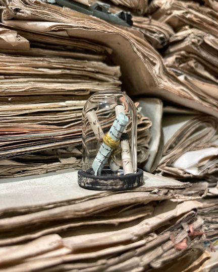 Mini Glass Cloche on Wooden Base