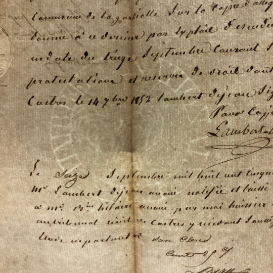 STUNNING Antique French Script Document Page