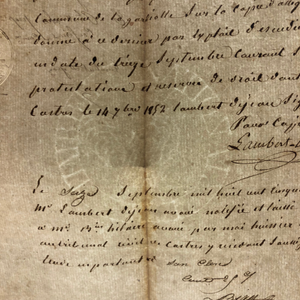 STUNNING Antique French Script Document Page