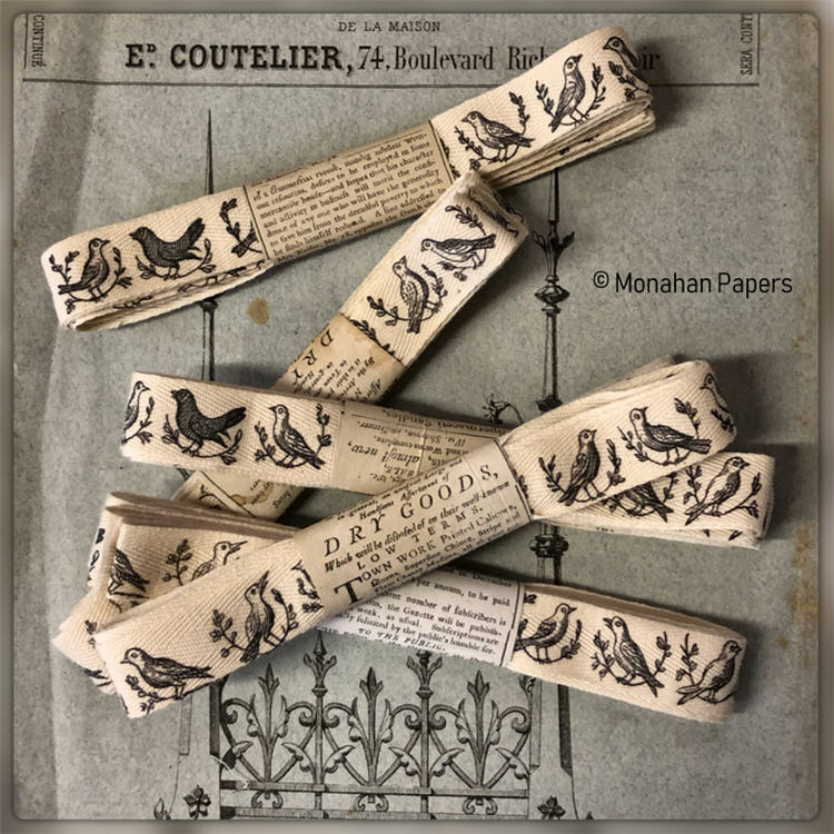 Woodcut Birds Ribbon