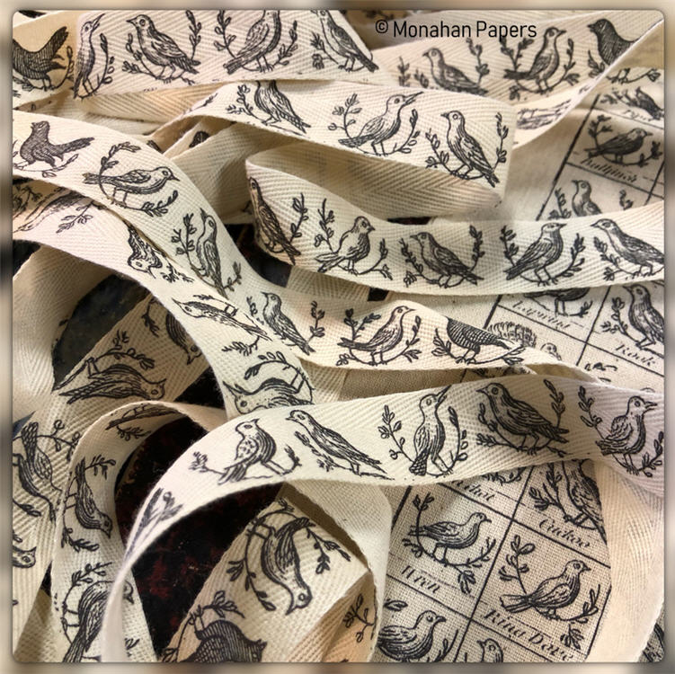 Woodcut Birds Ribbon
