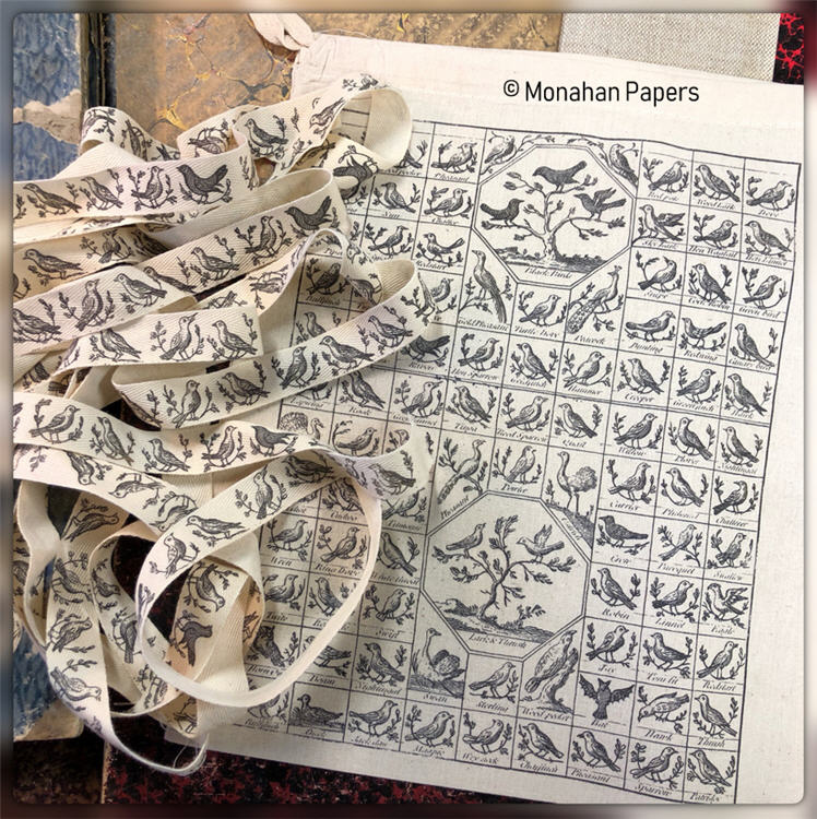 Woodcut Birds Ribbon